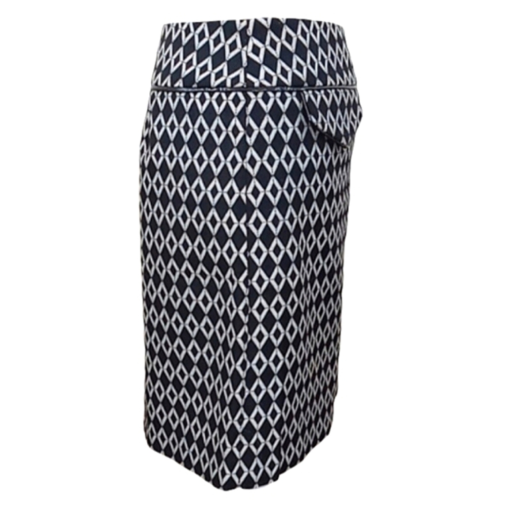 INC International Concepts Chainlink Skirt Black White Faux Leather Trim Sz 6 - Picture 6 of 12